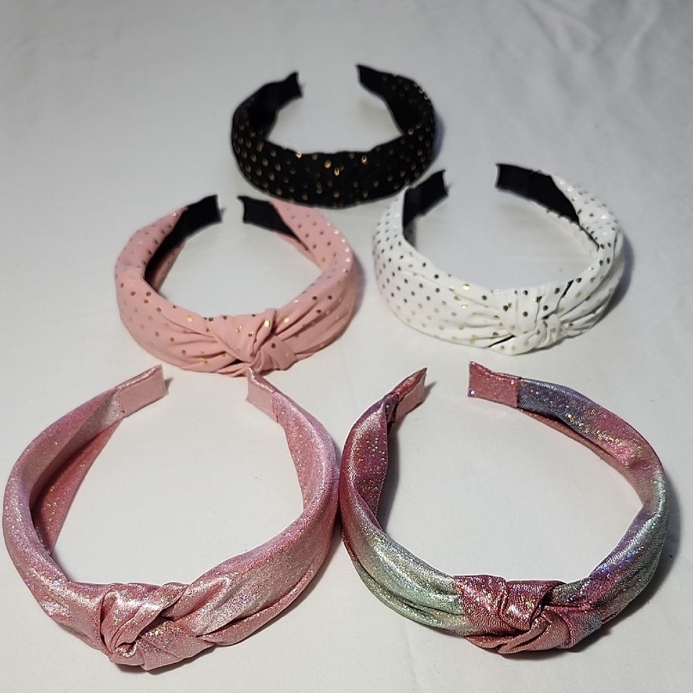 SHEIN Kids' 5 Headband Set - Pink, Black, White, Multicolor - Picture 2 of 7